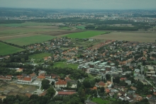 Letecký pohled na Dolní Břežany