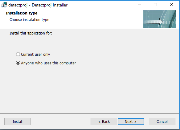 detectproj install2