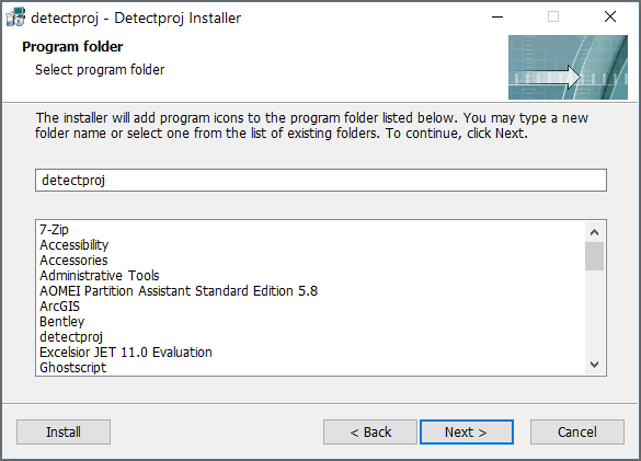 detectproj install4