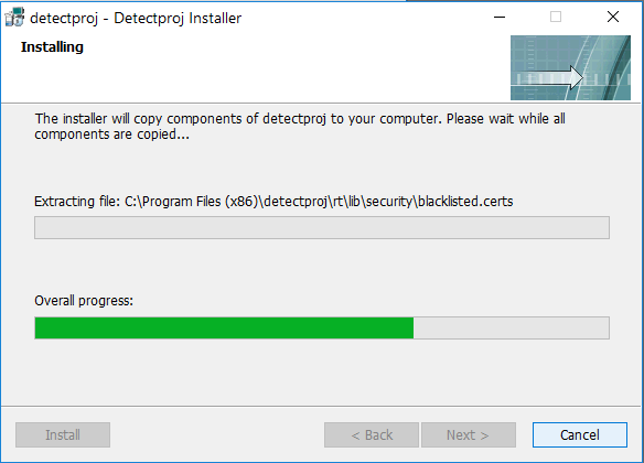 detectproj install5