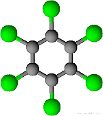 obr.1 - Hexachlorbenzen - model