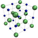 obr.2 - krystalová struktura NaCl